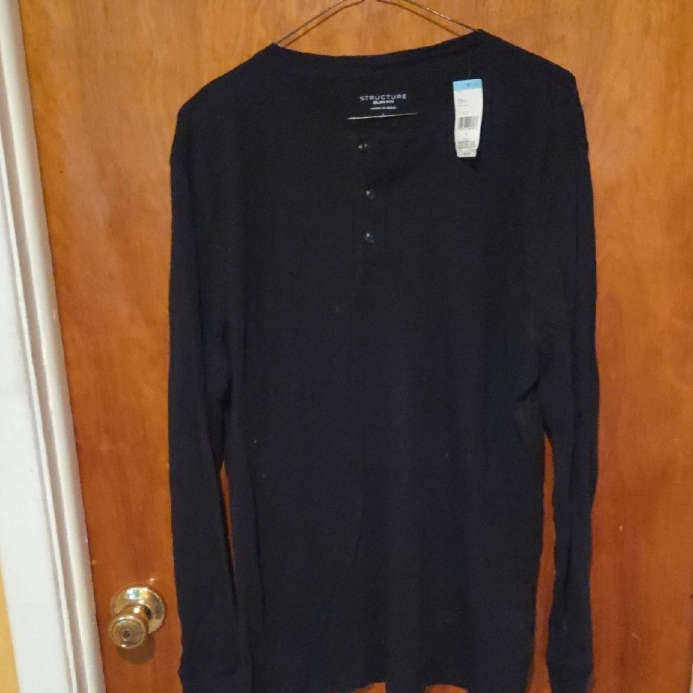 Structure Black Long Sleeve Tee Casual Wear